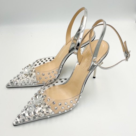 MACH & MACH Double Diamond Metallic Leather And PVC Pumps - Picture 7 of 10